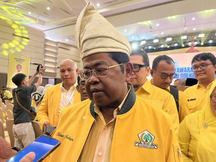 Wakil Ketua Umum Golkar Idrus Marham usai Musda Golkar Riau di Pekanbaru (foto/yuni)